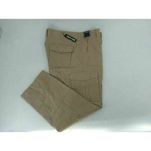 ROUNDTREE &YORKE CARGO PANTS MENS SIZE 42X30 STRETCH LIGHT KHAKI ZIP FLY NWT